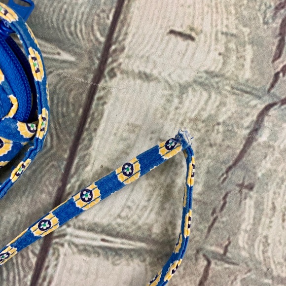 Vera Bradley Mini Crossbody Blue Yellow Print - Picture 6 of 11